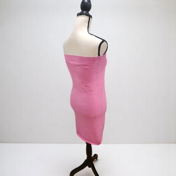 NWOT Knit pink tube dress with leg split by Free people - Picture 5 of 6
